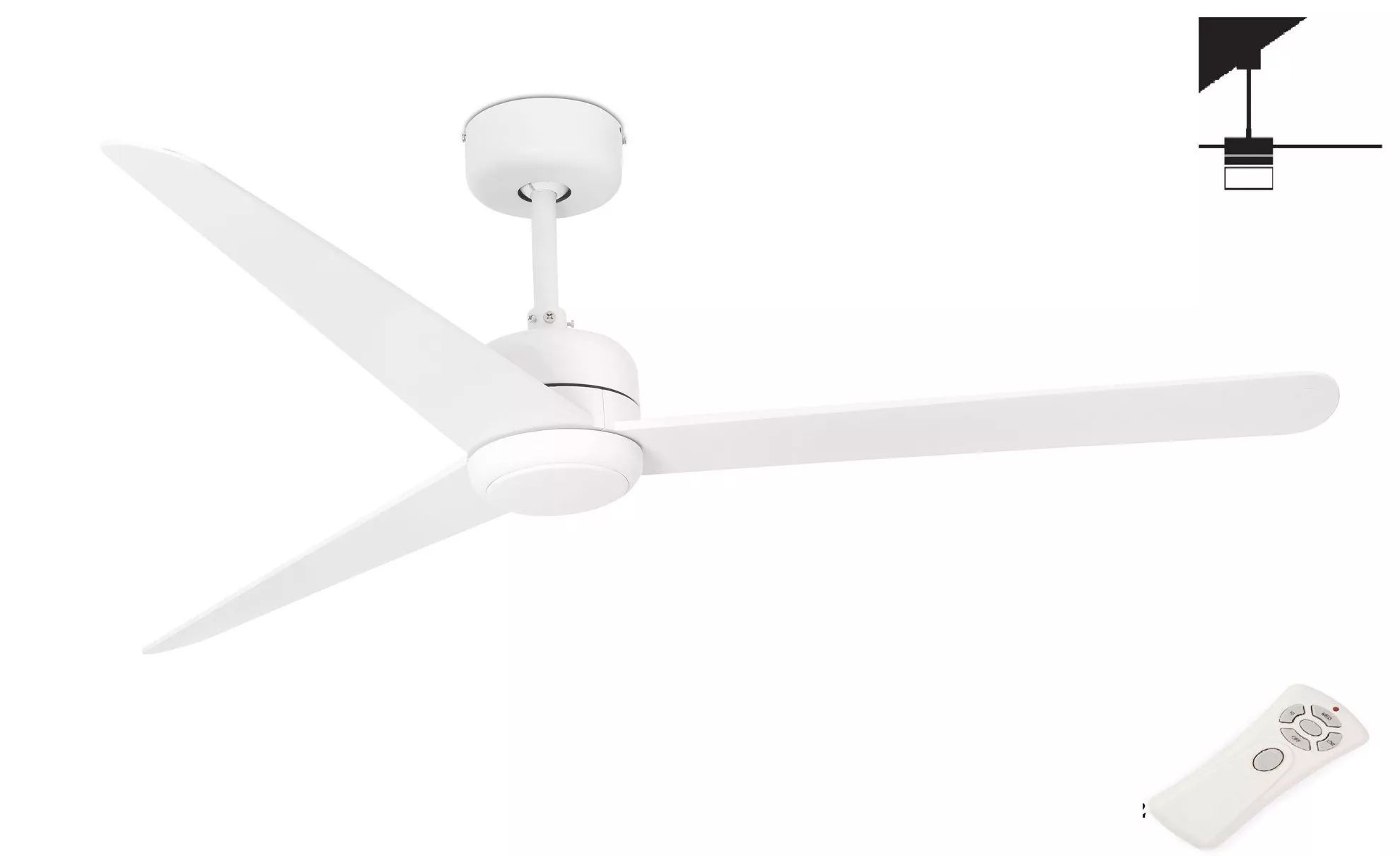 Ventilatore da soffitto per ambienti oltre 28mq pale legno 168cm  telecomando - 8E6