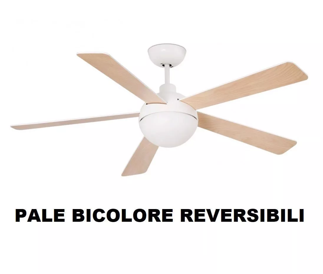 Ventilatore a pale 130cm da soffitto 17mq silenzioso per esterno ip44  telecomando - 3682