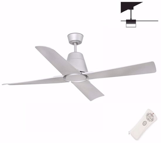 Ventilatore a tetto 17mq grigio per esterno ip44 telecomando pale 130cm silenzioso