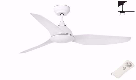 Ventilatore a soffitto silenzioso 28mq da esterno ip44 pale 132cm bianco telecomando