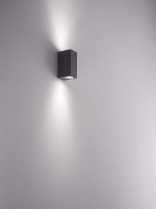 Isyluce applique per esterno antracite ip54 design squadrato 2 luci