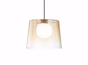 Ideal lux fade sp1 lampadario pendente cono vetro ambra per cucina