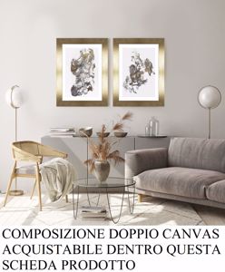 Coppia quadri astratti per soggiorno eleganti 73x73 cornice oro