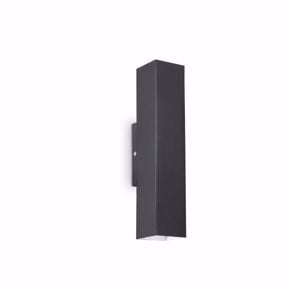 Sky ap2 ideal lux applique da parete squadrato nero doppia luce