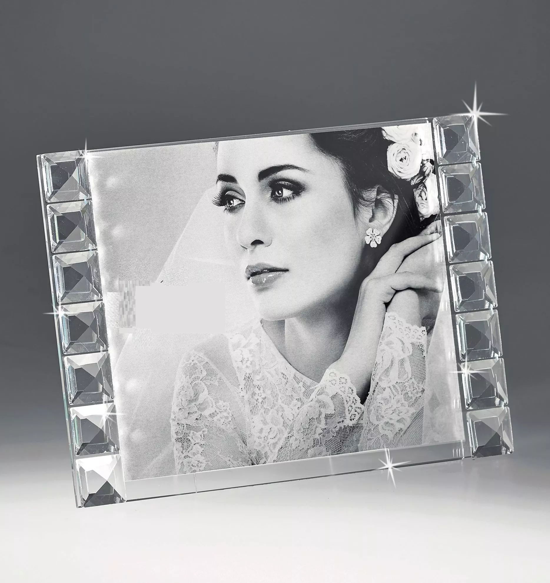 Cornice portafoto in vetro cristallo trasparente da tavolo 15x10 - 6ED4