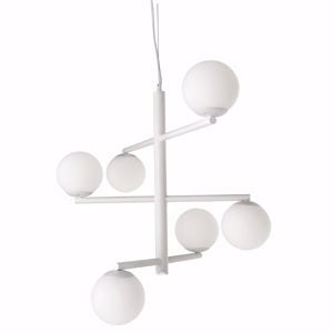 Lampadario design moderno ondaluce per soggiorno gizah 6 luci bianco