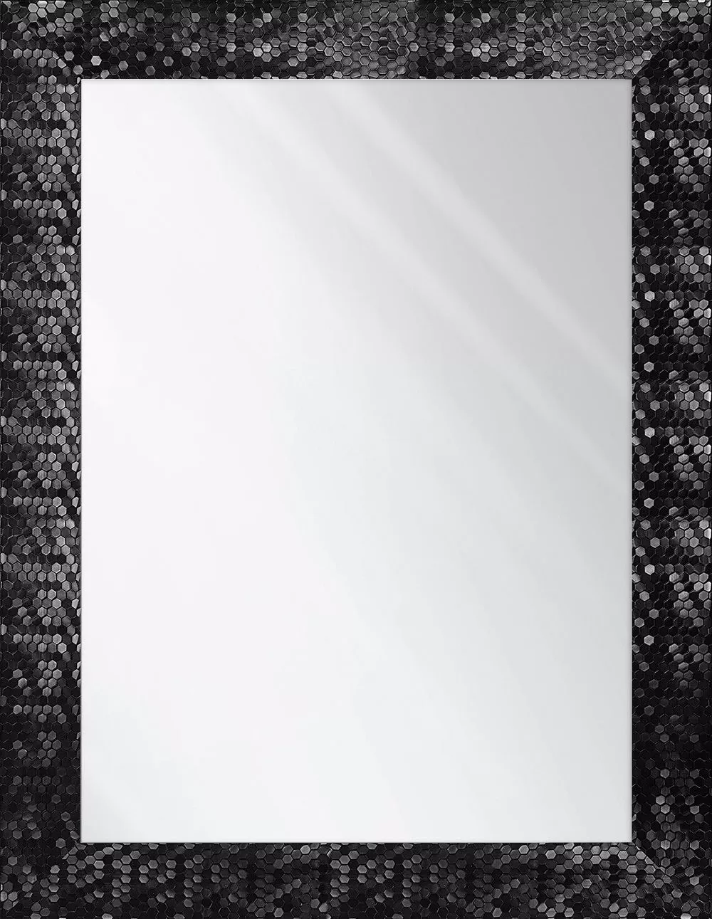 Specchio da parete 50x70 cornice nero schampagne stile contemporaneo per  salotto - 7108
