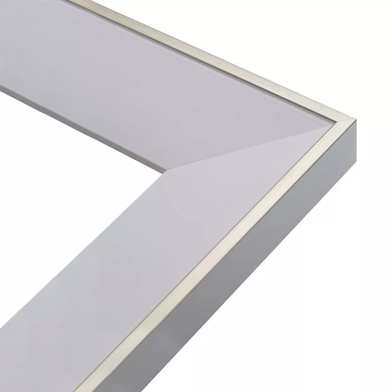 Specchio da parete 40x130 moderno cornice bianco bordo champagne - 710B