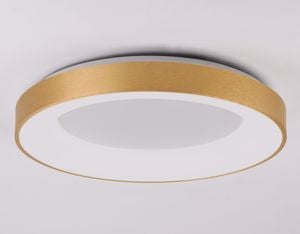 Plafoniera anello led 50w 3000k dimmerabile rotonda oro moderna