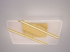 Grande plafoniera oro led 95cm quadrata per salotto  contemporaneo