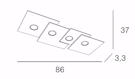 Plafoniera rettangolare moderna sagomata sabbia top light plate