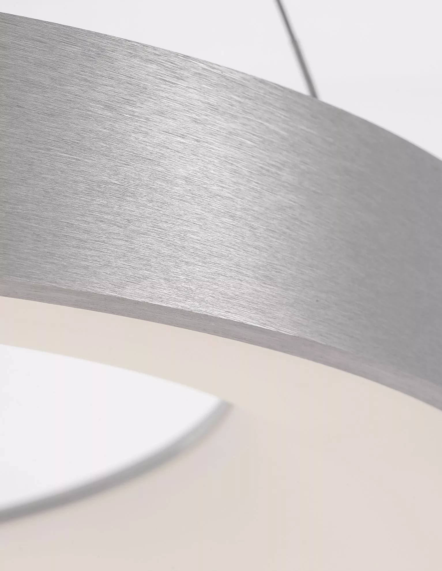 Lampadario anello 60cm led 50w 3000k dimmerabile grigio spazzolato