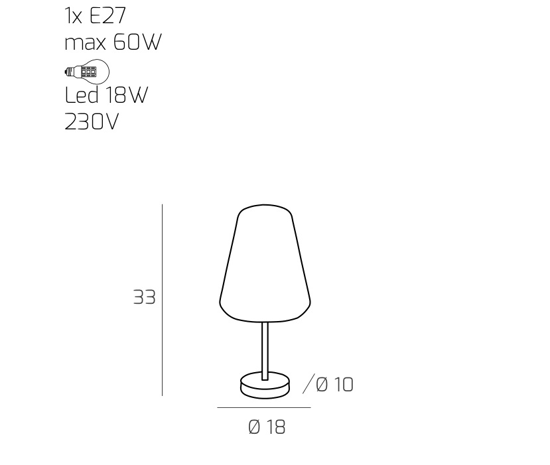 Toplight abatjour lampada da comodino vetro fume moderna