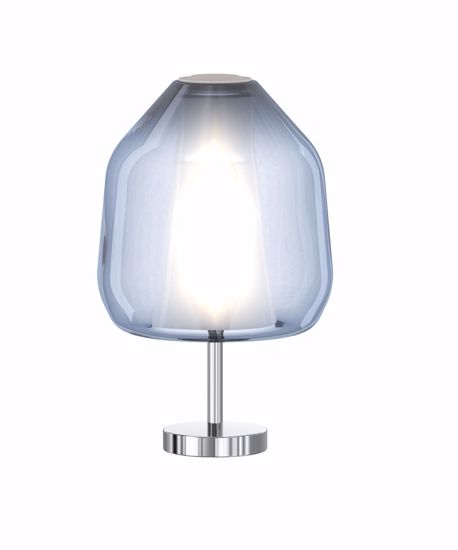 Lampada da comodino vetro blu cromo moderna toplight