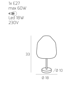 Abatjour toplight per comodino moderna vetro ambra