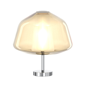 Toplight abatjour da comodino vetro ambra cromo design moderna