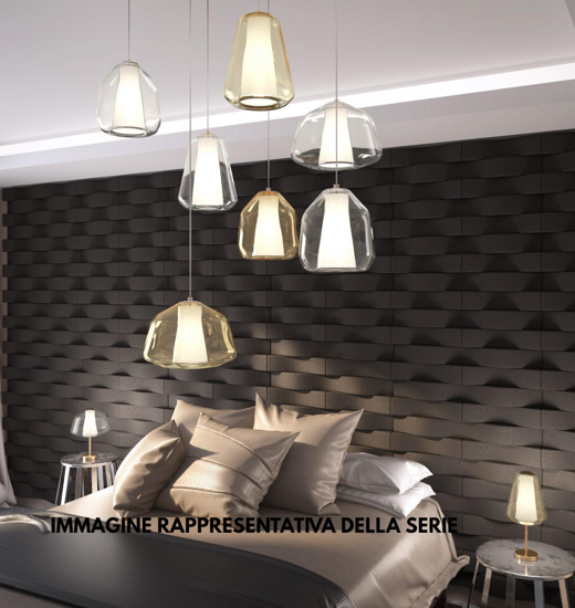 Toplight abatjour da comodino vetro ambra cromo design moderna