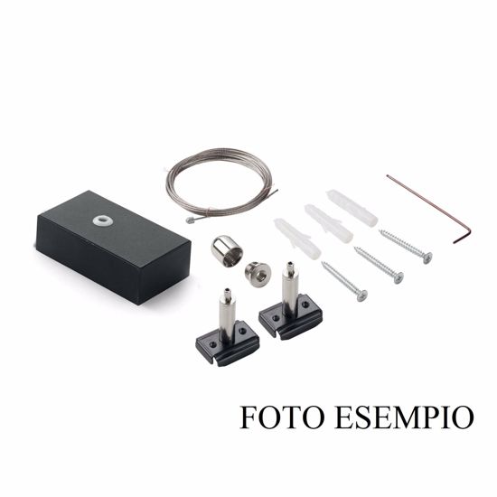 Ego kit sospensione rosone bianco e cavo acciaio 2 metri per binario monofase lego ideal lux