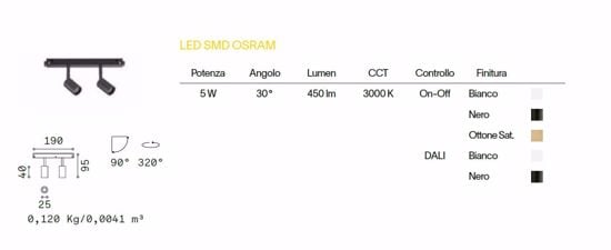 Ideal lux faretti led ottone satinato lineare 5w 3000k osram orientabili binario monofase 48v on-off