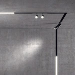 Ego track faretti soffitto orientabili barra lineare led 5w 3000k binario monofase 48v on-off osram