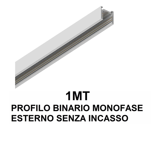 Profilo esterno binario monofase lego bianco 1mt 48v basso per faretti sospensioni led ideal lux ego