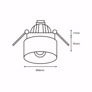 Faretto rotondo nero da incasso soffitto