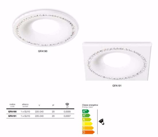 Faretto da incassso controsoffitto rotondo inserti strass gea luce coralie