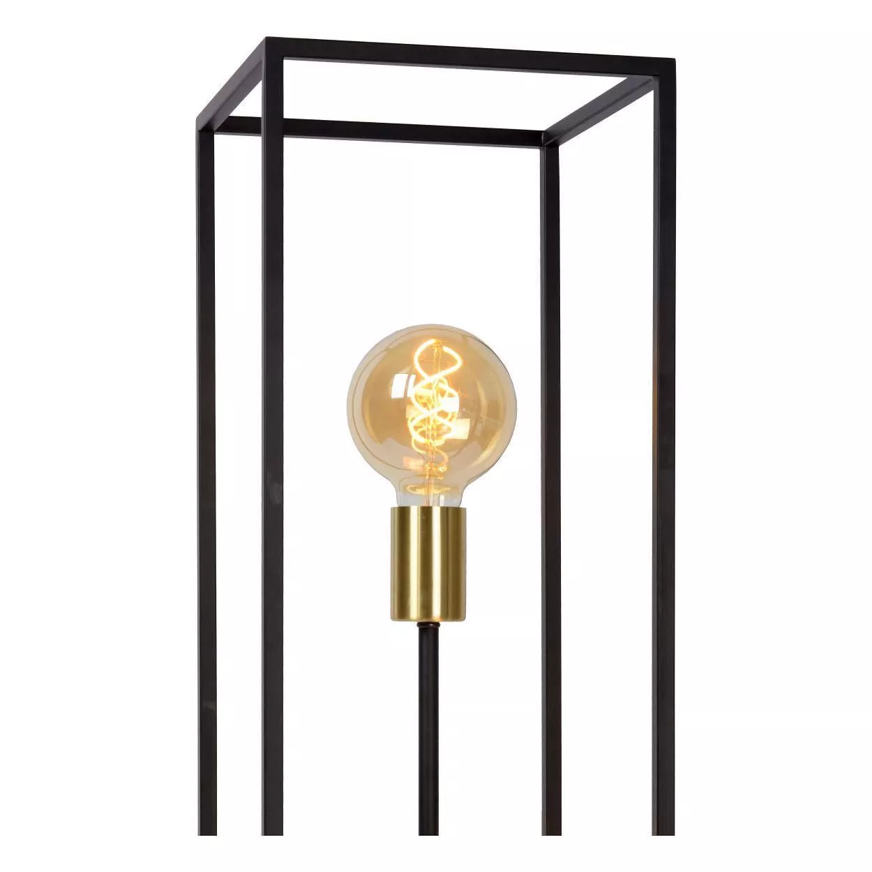 Lampada Piantana Terra Design Moderno Industriale Metallo Luce E27 Nero oro