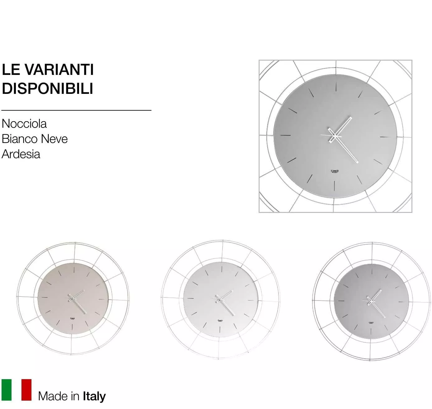 Orologio a Muro in Legno Design Grande Moderno Colorato Tondo - Infondoalmar