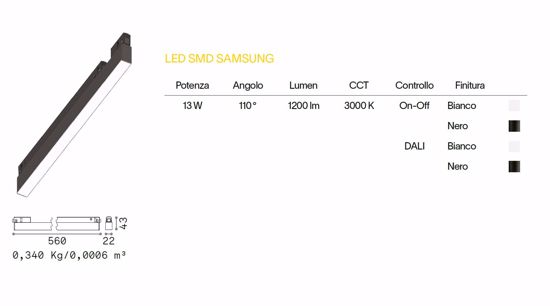 Ego wide ideal lux modulo faretti led 13w 3000k bianco binario monofase lego samsung