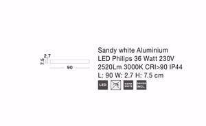 Applique led 36w 3000k rettangolare bianco