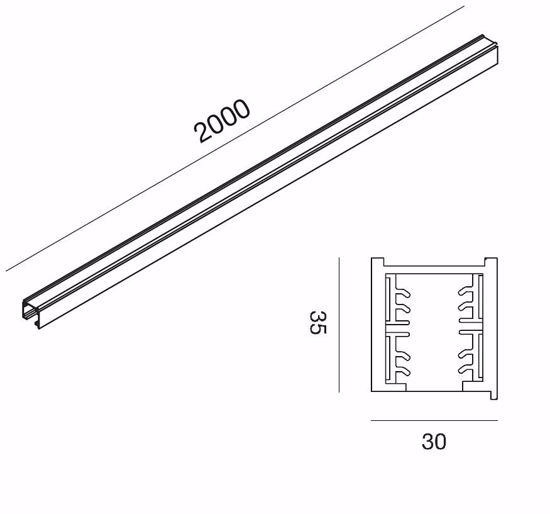 Gea luce led binario trifase alluminio bianco 2 metri faretti led orientabili