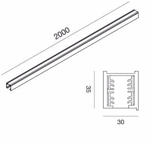 Gea luce led binario trifase alluminio bianco 2 metri faretti led orientabili