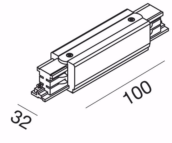 Giunto lineare per connessione elettrica o testata di alimentazione binario trifase nero