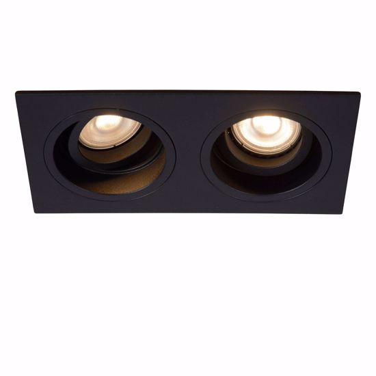 Cestello porta faretto nero da incasso soffitto 2 luci gu10 orientabili