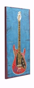 Quadro moderno verticale chitarra elettrica 60x120 dipinto decorato