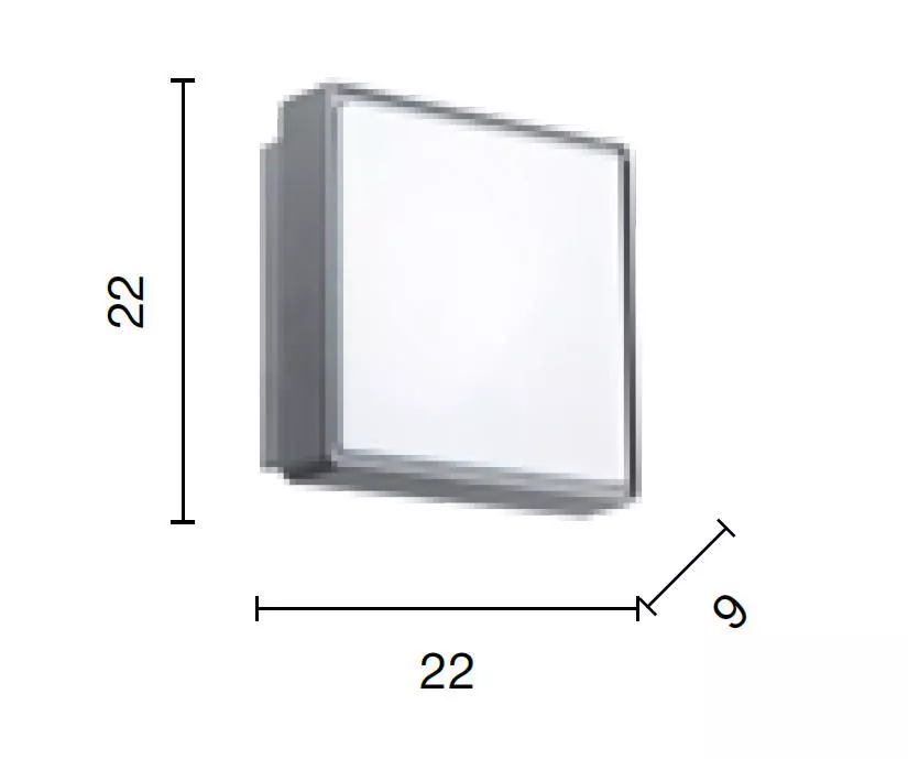 Plafoniera LED da esterni Nermin, IP65 quadrata