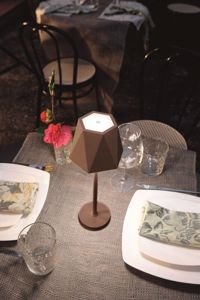 Lampada da tavolino ristorante nera led senza fili rossini siesta portatile  ip54 - SIE001N