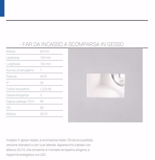 Faretto da incasso a soffitto gesso a scomparsa laterale gu10