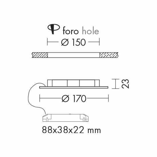 Faretto rotondo da incasso a soffitto 12w 4000k 220-240v