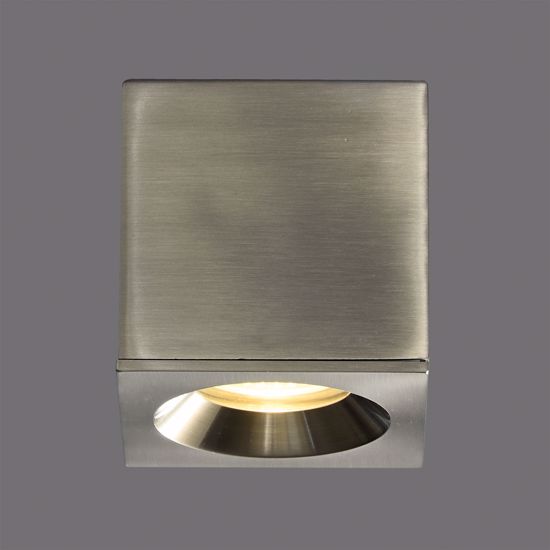 Faretto cubo per esterno da soffitto ip54 grigio nickel