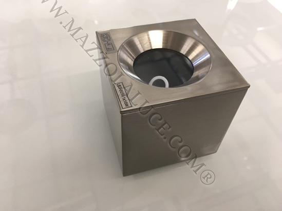 Faretto cubo per esterno da soffitto ip54 grigio nickel