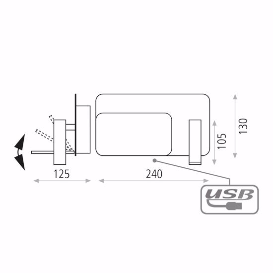 Applique per comodino lato destro multifunzione usb luce da lettura mensola