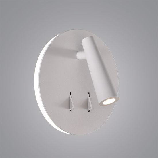 Applique orientabile per comodino camera da letto led 3000k bianco moderna