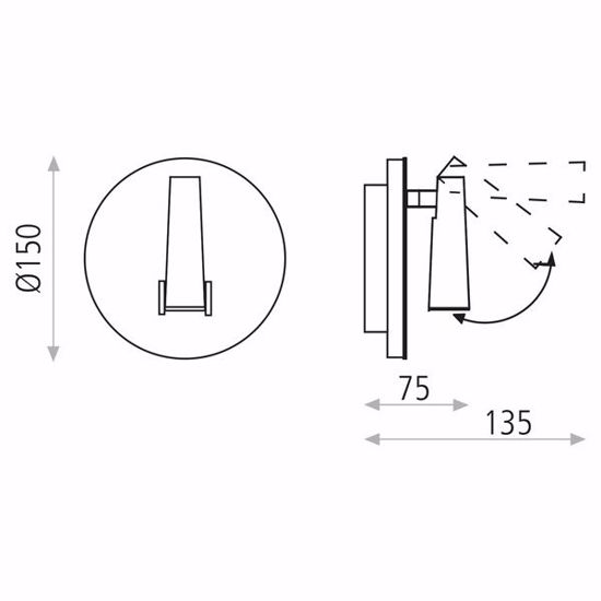 Applique orientabile per comodino camera da letto led 3000k bianco moderna