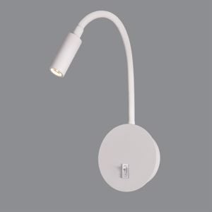 Applique bianco comodino orientabile per camera da letto led 3w 3000k