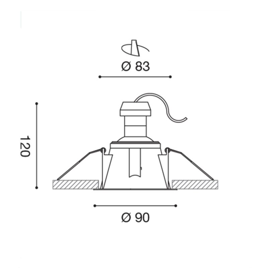 Faretto rotondo design moderno da incasso bianco cromo gu10 220v-240v gea luce