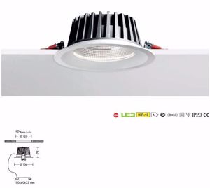 Faro da incasso led 15w 3000k 220-240v per controsoffitto bianco rotondo