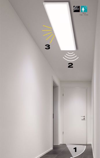 Pannello led 120x30 plafoniera con sensore movimento 33w 4000k rettangolare