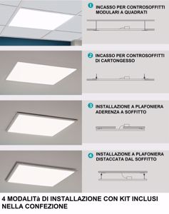 Plafoniera led 21w rgb 45x45 qiadrata dimmerabile